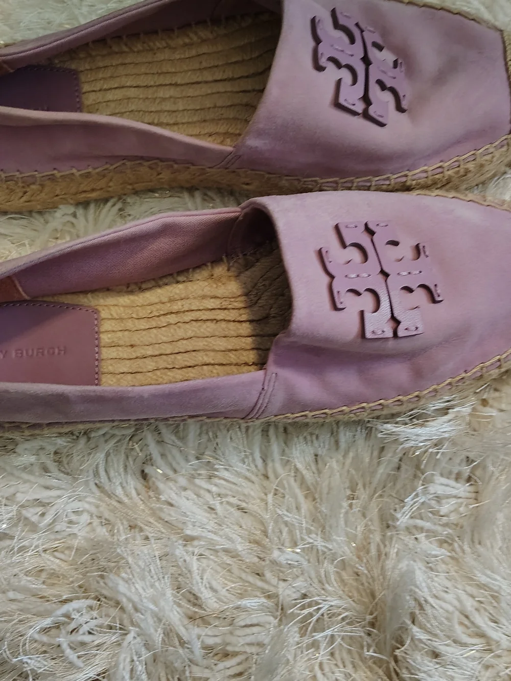 Tory Burch Mauve Logo Espadrille Slip-Ons